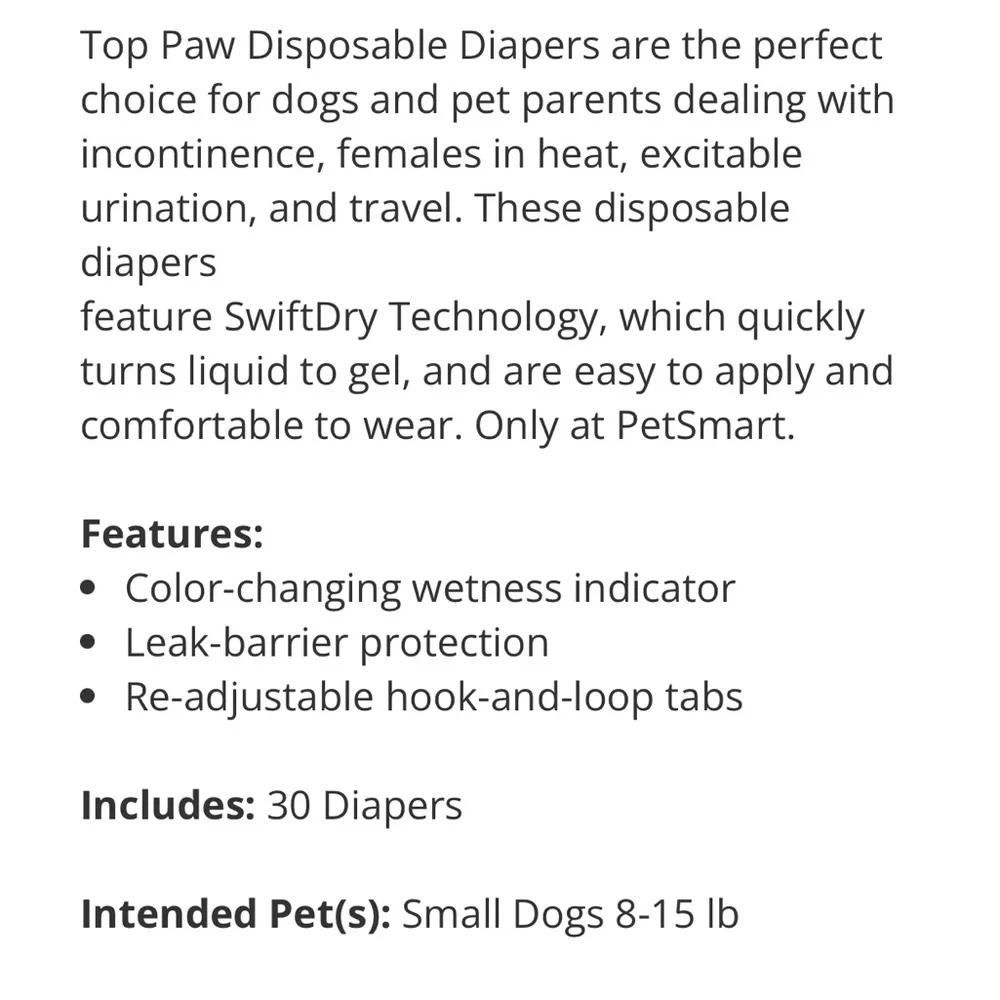 Top Paw Dog diapers